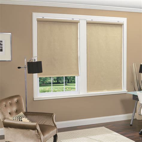 cordless linen  thermal fabric roller shade blinds shades brylane home