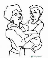 Mother Coloring Pages Boy Mothers sketch template