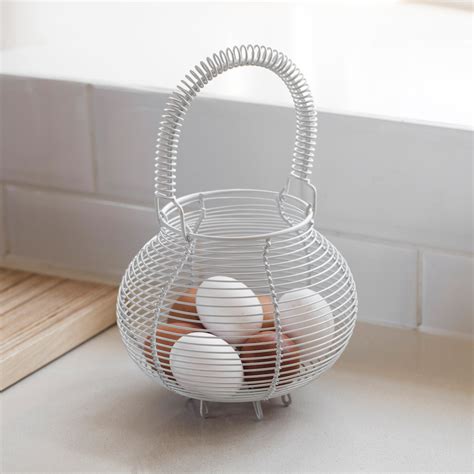 wire handled egg basket  chalk finish  garden trading   cm ebay