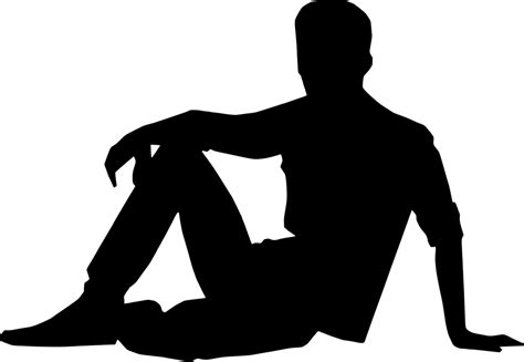 Silhouette Sitting Man Png Png All