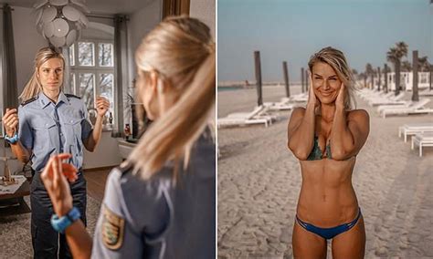 germany s most beautiful policewoman returns to work as a cop daily