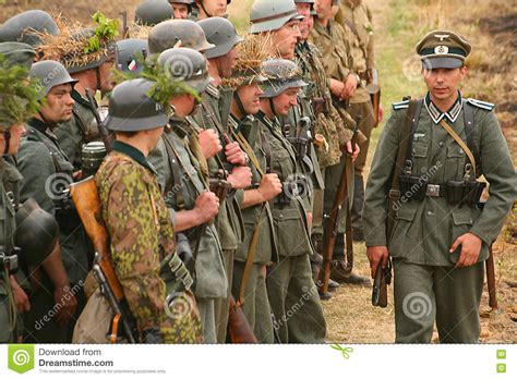 Military Re Enactors In German Uniform World War Ii