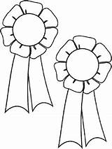 Coloring Ribbon Awards Cliparts Clipart Sports Pages Trophy Prizes Medals Ribbons Color Birthday School Print Certificates Competitive Badges Kids Prize sketch template