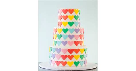 colorful heart cake rainbow wedding theme popsugar love and sex photo 12