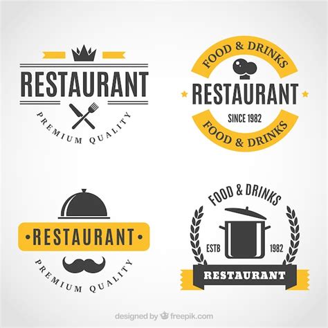 logos clasicos  restaurantes gourmet vector premium