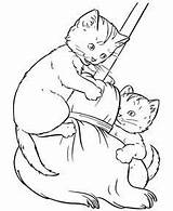 Cats Katzenbabys Broom sketch template