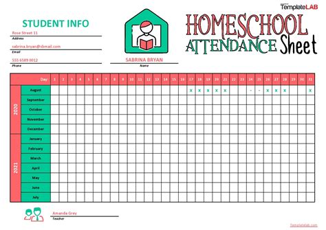 printable attendance calendar