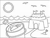 Coloring Summer Sand Beach Castle Sandcastle Drawing Printable Sheets Cool Castles Choose Preschool Craft Nursery Getdrawings sketch template