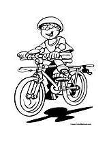 Bike Coloring Riding Pages Boy sketch template