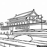 Coloring Beijing China Forbidden City Pages Chinese Drawing Famous Thecolor Landmarks Building Color Places Landmark Place Getdrawings sketch template