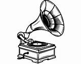 Phonograph Player Record Drawing Old Clipart Getdrawings Turntable sketch template
