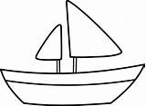 Coloring Sailboat Simple Clip Boat Clipart Line Sail Graphics Sweetclipart sketch template