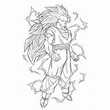 Coloriage Goku Sayen Sangoku Buu sketch template