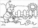 Coloring Pages Watering Plants Garden Patio Boy Flowers Color Getcolorings Water Template sketch template