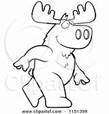 Moose Walking Coloring Clipart Cartoon Cory Thoman Outlined Vector 2021 sketch template