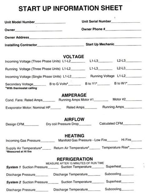 air conditioner tune  checklist hvac multi unit checklist tune  form word find