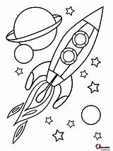 Coloring Stars Planets Space Rocket Outer Bubakids sketch template