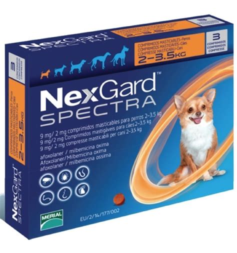 nexgard spectra 2 3 5 kg xs 3 masticable naranja xs3 envío gratis