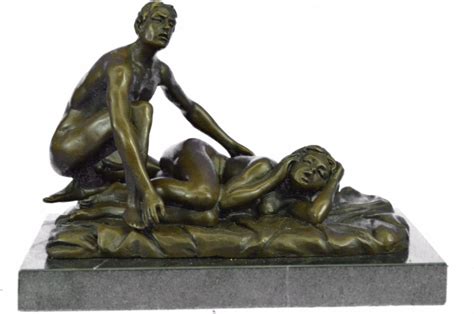 handmade european bronze sculpture 2 pcs original signed