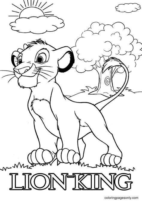 lion king simba coloring page  printable coloring pages