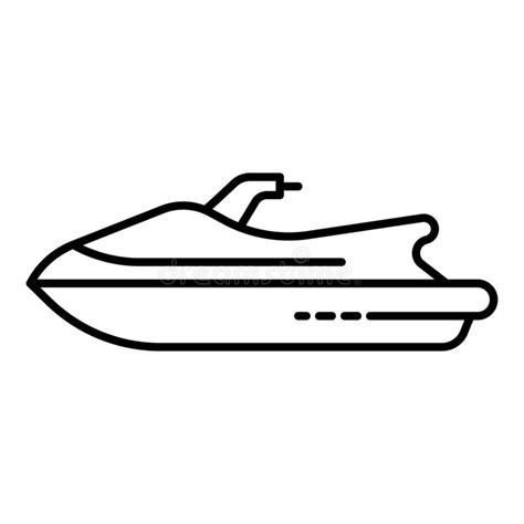 sport jet ski icon outline style stock vector illustration