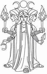 Coloring Triple Pages Goddess Hecate Witch Greek Choose Board sketch template