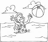 Coloring Pages Seaside Beach Colouring Water Popular Kidprintables Girl sketch template