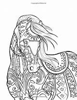 Coloring Horse Mandala Pages Adult Printable Book Horses Colouring Magical Books Visit Animal Amazon Zentangle Template sketch template