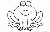 Frog Coloring Pages Simple Smiling Printable Kids sketch template
