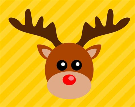 reindeer face svg file   cute rudolph head svg design  cricut
