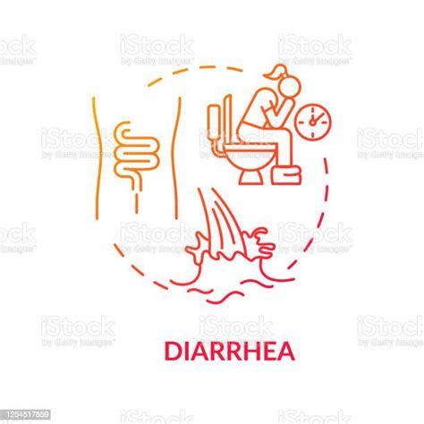 diarrhea red concept icon watery stool digestive problem disease