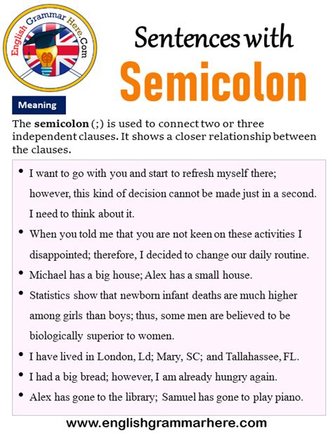 sentences  semicolons    semicolons   sentence  meaning english grammar