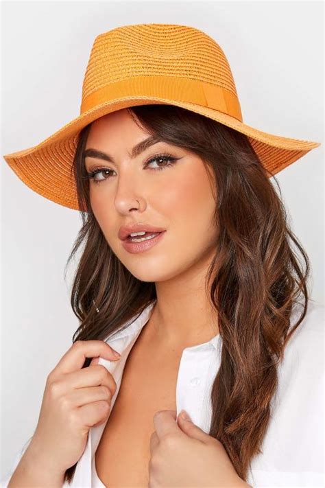 Orange Straw Fedora Hat Yours Clothing