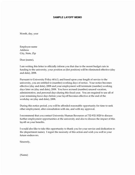 layoff letter  employee