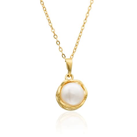 pearl necklace gold filled  pearl pendant natural pearl