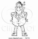 Smoking Outline Stern Businessman Clipart Illustration Royalty Bannykh Alex Rf Sad Man 2021 sketch template