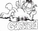 Garfield Coloringkids Relaxing sketch template