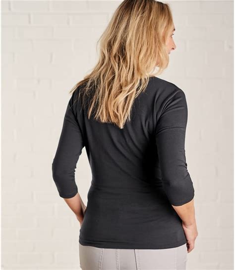 black womens fixed wrap top woolovers uk