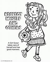 Coloring Respect Girl Others Myself Scout Daisy Scouts Pages Law Petal Sheets Brownie Sheet Book Color Self Colouring Makingfriends Kids sketch template