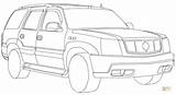 Cadillac Coloring Pages Escalade Line Printable Template Deviantart sketch template