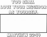 Neighbor Coloring Yourself Neighbour Bible Thy Pages Activity Matthew Crafts Children Kids Colouring School Print Lessons Who Jpeg Clicking Directions sketch template