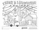 Coloring Contest Color Thank Lineworker April March Rules Official sketch template