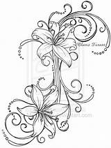Tattoo Tattoos Lily Designs Drawings Outline Blumen Vorlagen Drawing Stargazer Lilies Back Flower Deviantart Metacharis Tribal Lower Tiger Lilly Glass sketch template