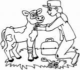 Vache Caring Colorier Veterinarian Gratuit Cow Encouraging Coloringpagesfortoddlers sketch template