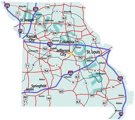 printable road map  missouri