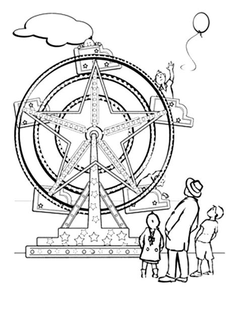 carnival ferris wheel coloring pages  place  color