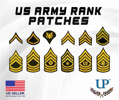 embroidered  army rank sew  patches green fabric  etsy