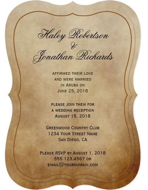 21 beautiful at home wedding reception invitations