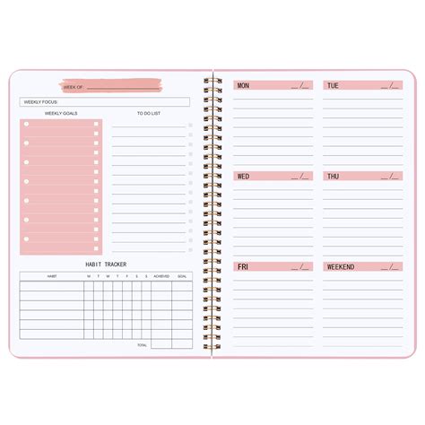buy weekly planner undated planner book    listweely goals