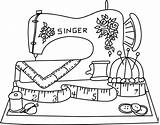 Sewing Machine Coloring Template sketch template